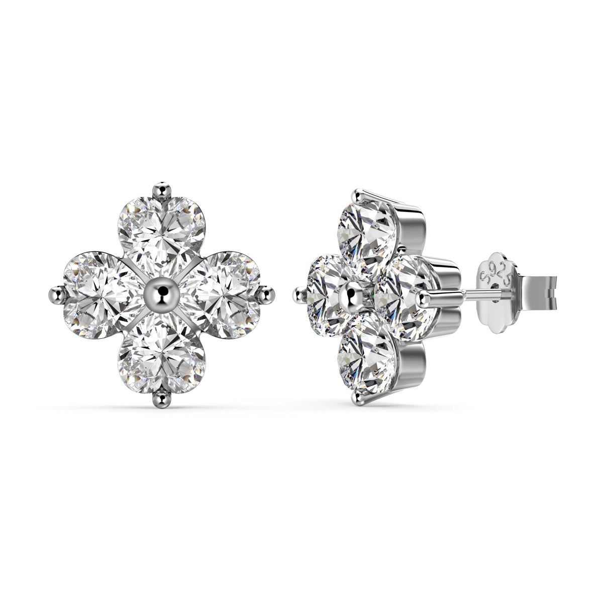 [Perla Lux]Four-Leaf Clover Ball Earrings