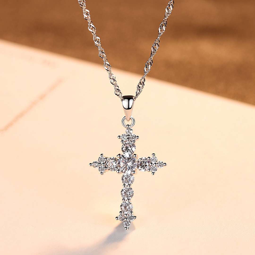 [Perla Lux]Delicate Cross Shape Necklace