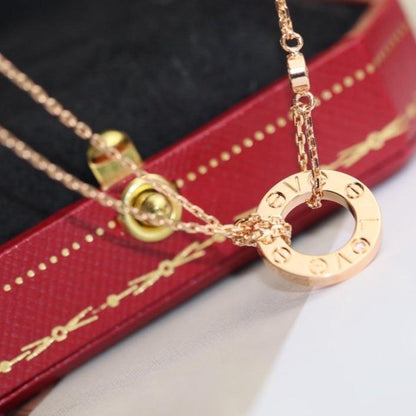 [Perla Lux]LOVE NECKLACE ADJUSTABLE ROSE GOLD 2 DIAMOND