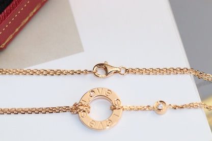 [Perla Lux]LOVE NECKLACE ADJUSTABLE ROSE GOLD 2 DIAMOND