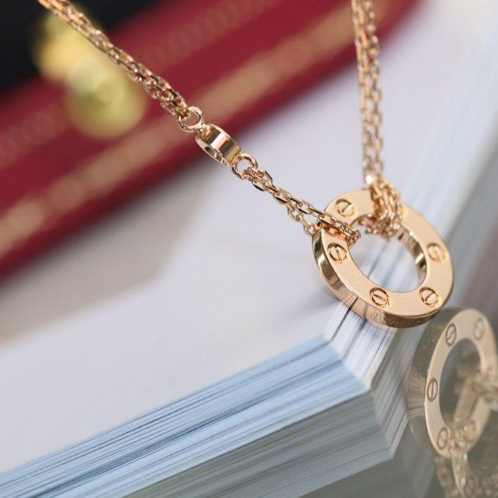 [Perla Lux]LOVE NECKLACE ADJUSTABLE ROSE GOLD 2 DIAMOND