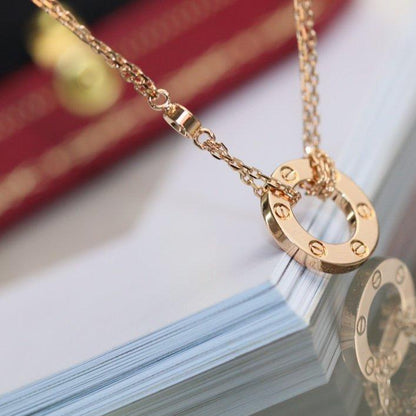 [Perla Lux]LOVE NECKLACE ADJUSTABLE ROSE GOLD 2 DIAMOND