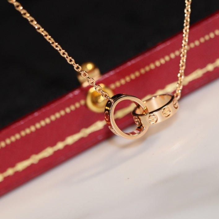 [Perla Lux]LOVE NECKLACE PINK GOLD AND SILVER