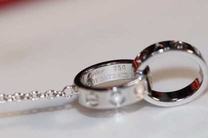 [Perla Lux]LOVE NECKLACE PINK GOLD AND SILVER