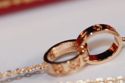 [Perla Lux]LOVE NECKLACE PINK GOLD AND SILVER