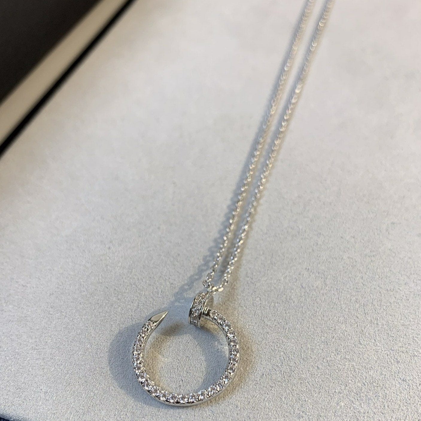 [Perla Lux]JUSTE NECKLACE SILVER DIAMONDS