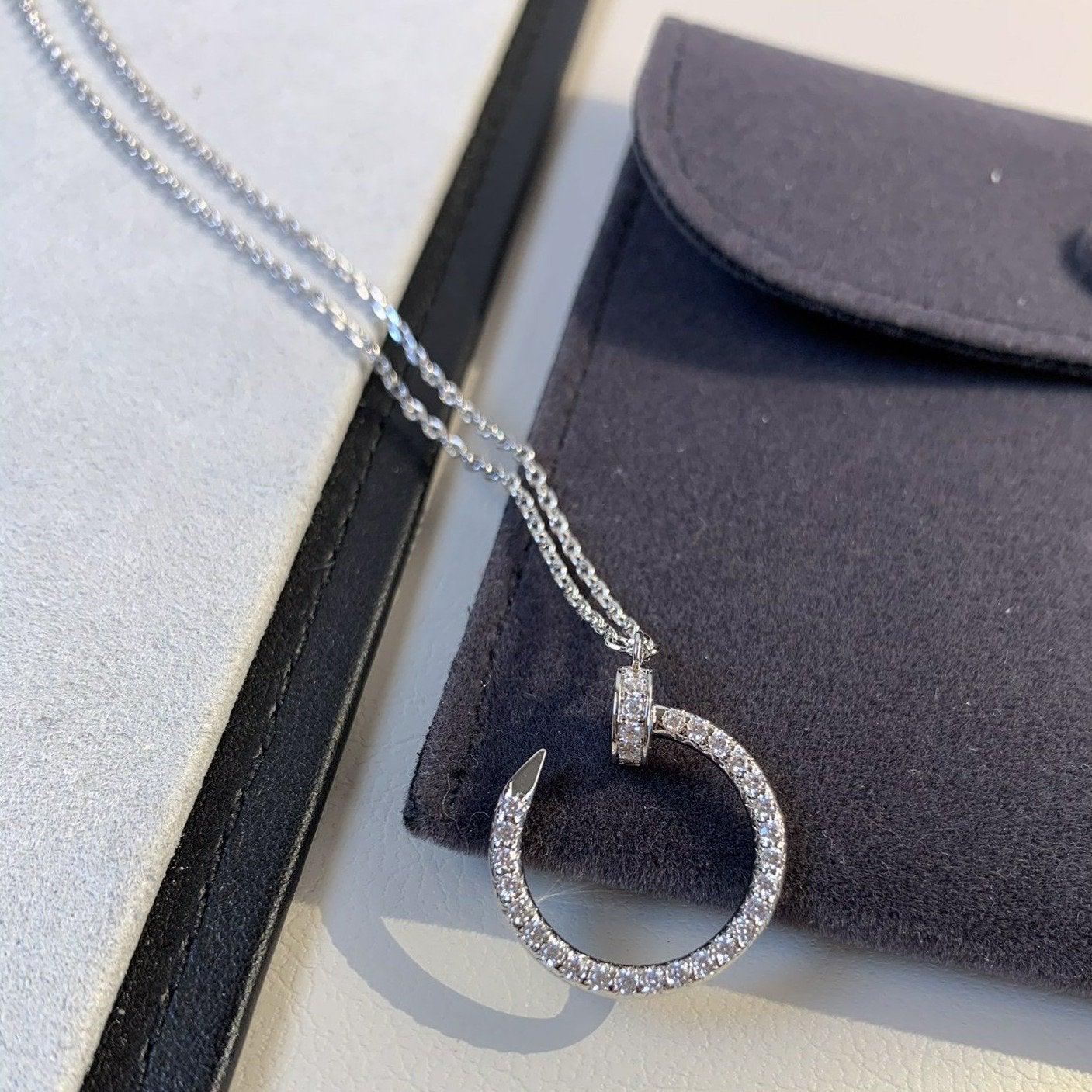 [Perla Lux]JUSTE NECKLACE SILVER DIAMONDS