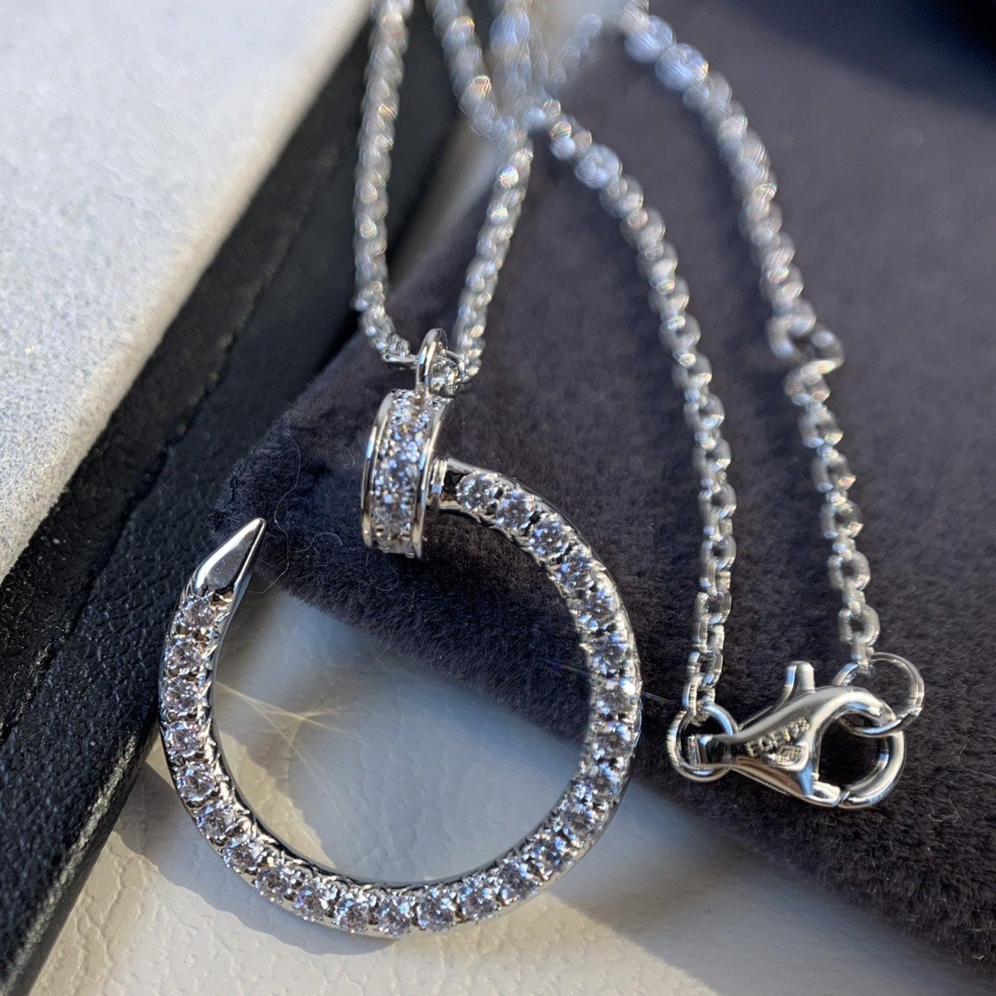 [Perla Lux]JUSTE NECKLACE SILVER DIAMONDS