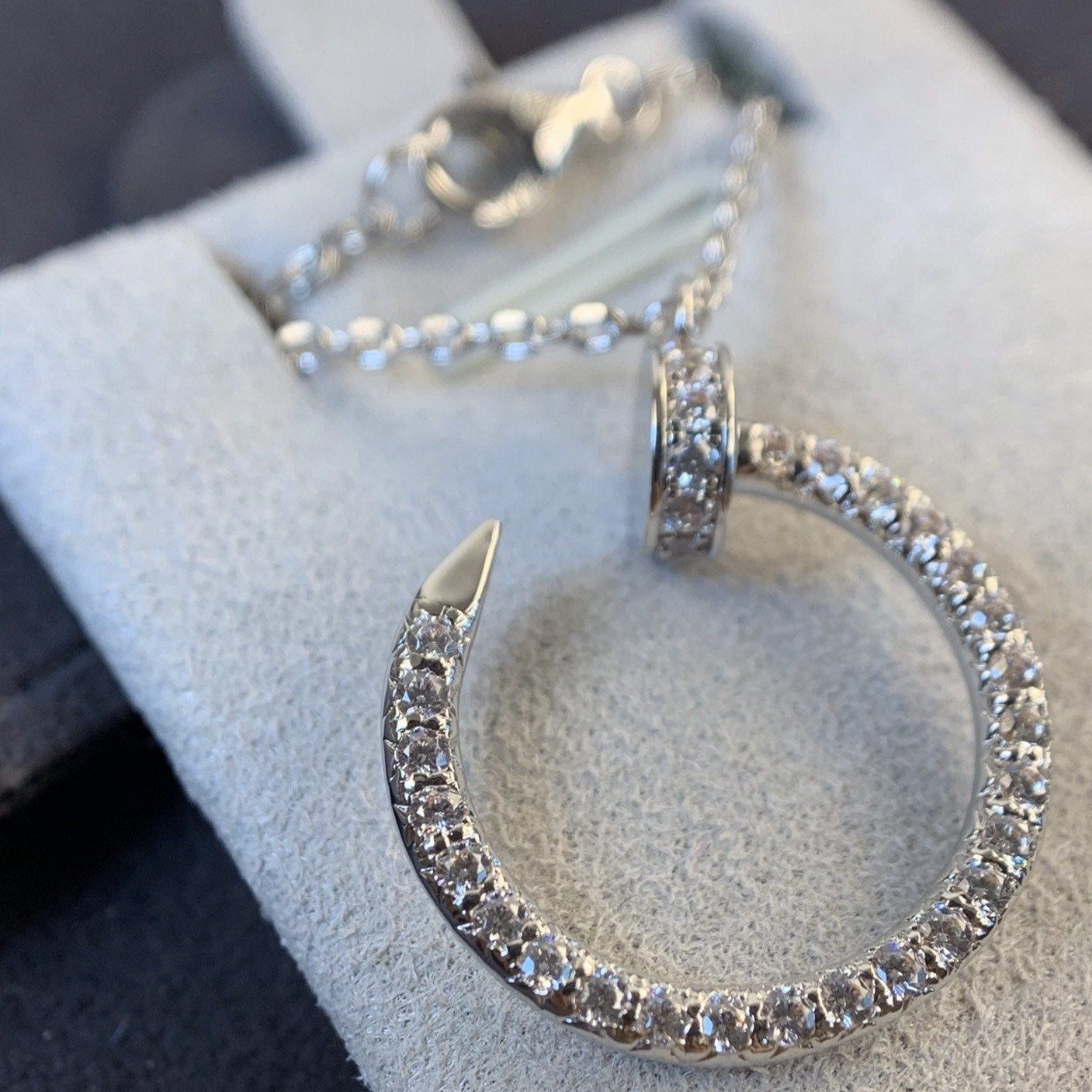 [Perla Lux]JUSTE NECKLACE SILVER DIAMONDS