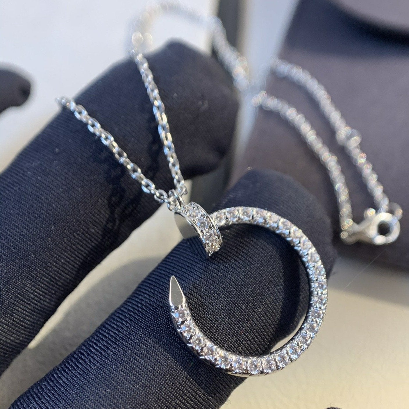 [Perla Lux]JUSTE NECKLACE SILVER DIAMONDS