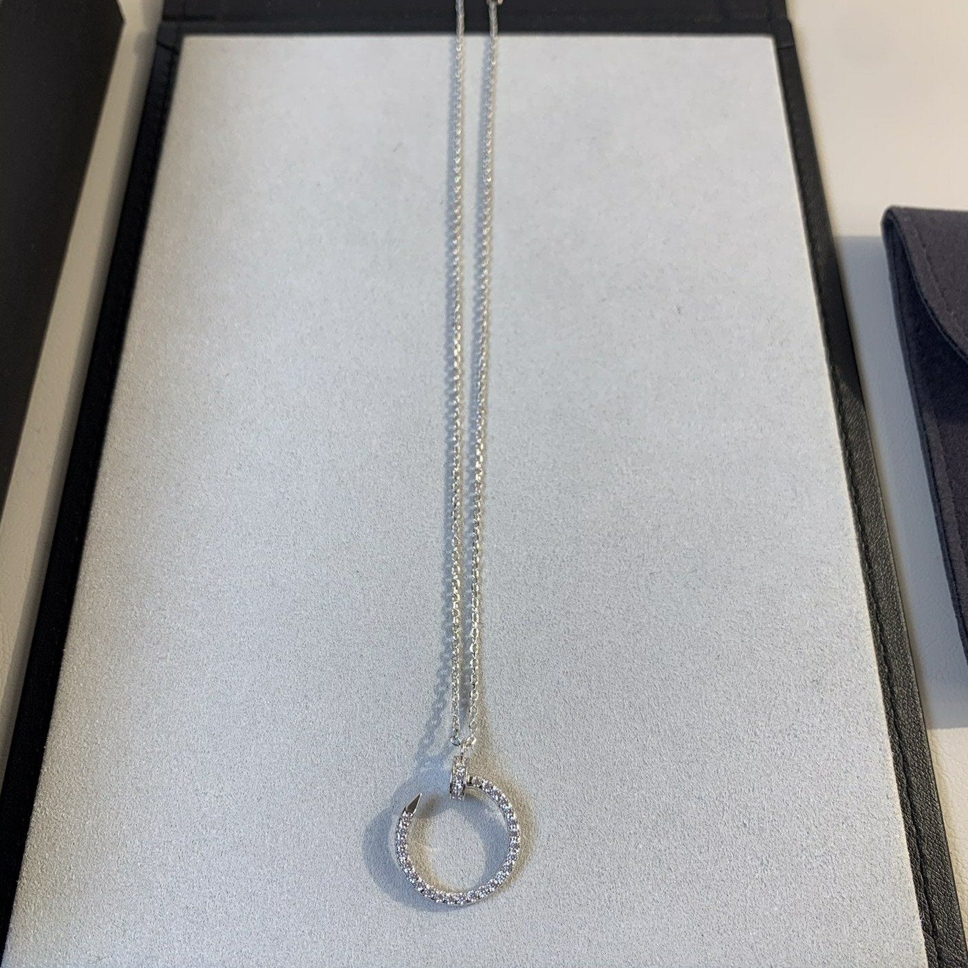 [Perla Lux]JUSTE NECKLACE SILVER DIAMONDS
