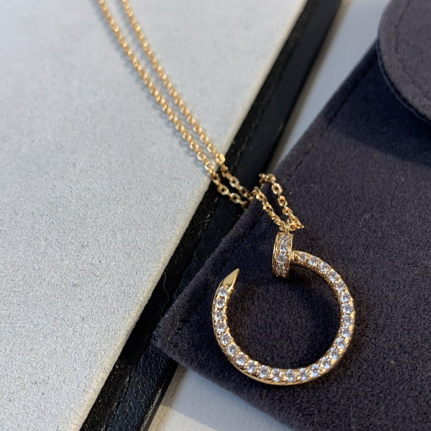[Perla Lux]JUSTE NECKLACE PINK GOLD DIAMONDS
