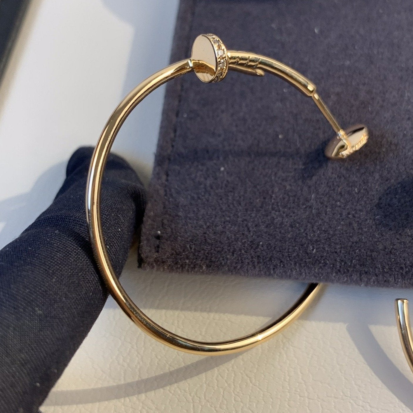 [Perla Lux]JUSTE EARRINGS GOLD DIAMONDS 1.8MM