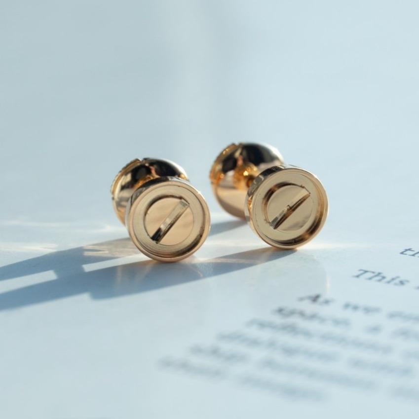 [Perla Lux]LOVE EARRINGS PINK GOLD 10MM