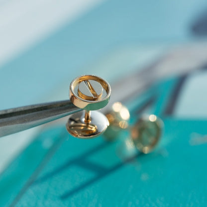 [Perla Lux]LOVE EARRINGS PINK GOLD 10MM