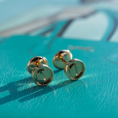 [Perla Lux]LOVE EARRINGS PINK GOLD 10MM