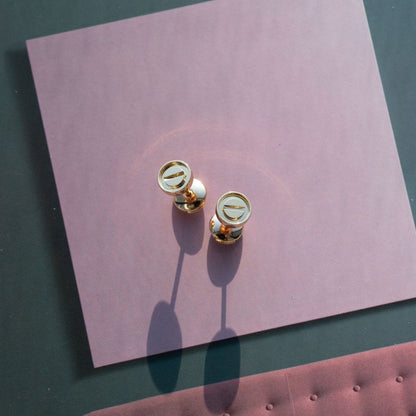 [Perla Lux]LOVE EARRINGS PINK GOLD 10MM