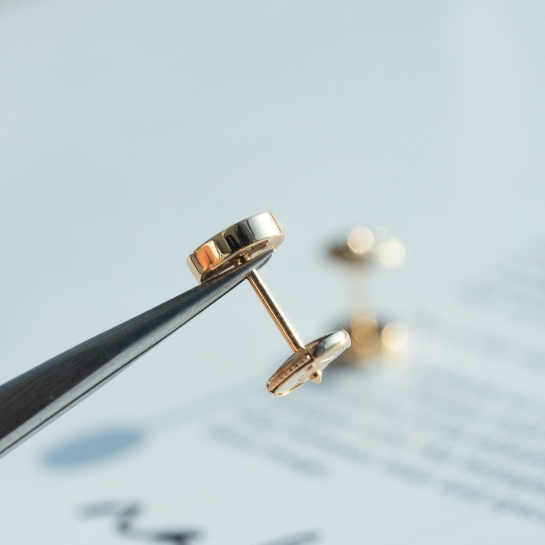 [Perla Lux]LOVE EARRINGS PINK GOLD 10MM