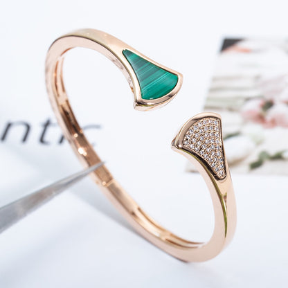 [Perla Lux]DREAM BRACELET OPEN MALACHITE PINK GOLD
