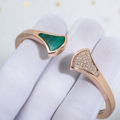 [Perla Lux]DREAM BRACELET OPEN MALACHITE PINK GOLD