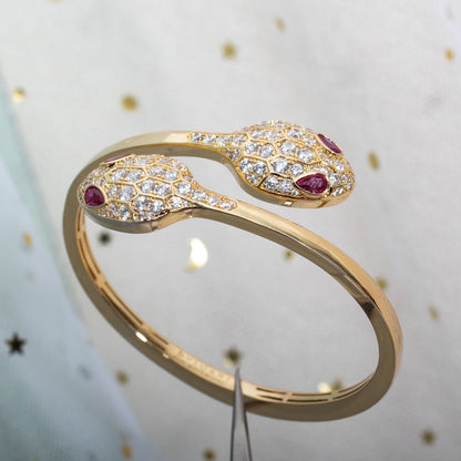 [Perla Lux]SERPENTI BRACELET PINK GOLD DIAMOND DOUBLE SNAKE