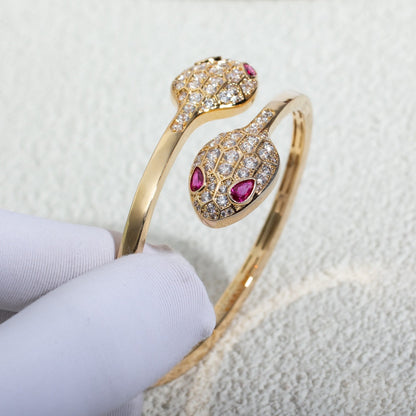 [Perla Lux]SERPENTI BRACELET PINK GOLD DIAMOND DOUBLE SNAKE