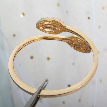 [Perla Lux]SERPENTI BRACELET PINK GOLD DIAMOND DOUBLE SNAKE