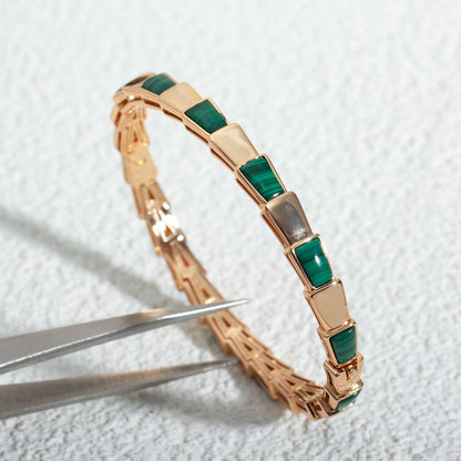 [Perla Lux]SERPENTI BRACELET PINK GOLD MALACHITE