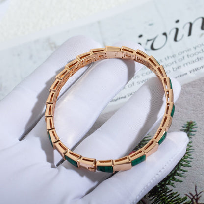 [Perla Lux]SERPENTI BRACELET PINK GOLD MALACHITE