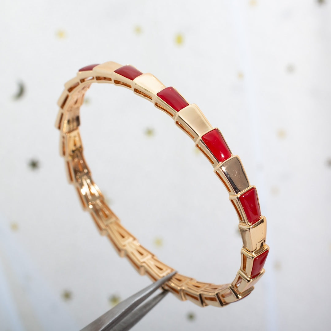 [Perla Lux]SERPENTI BRACELET PINK GOLD RUBELLITE