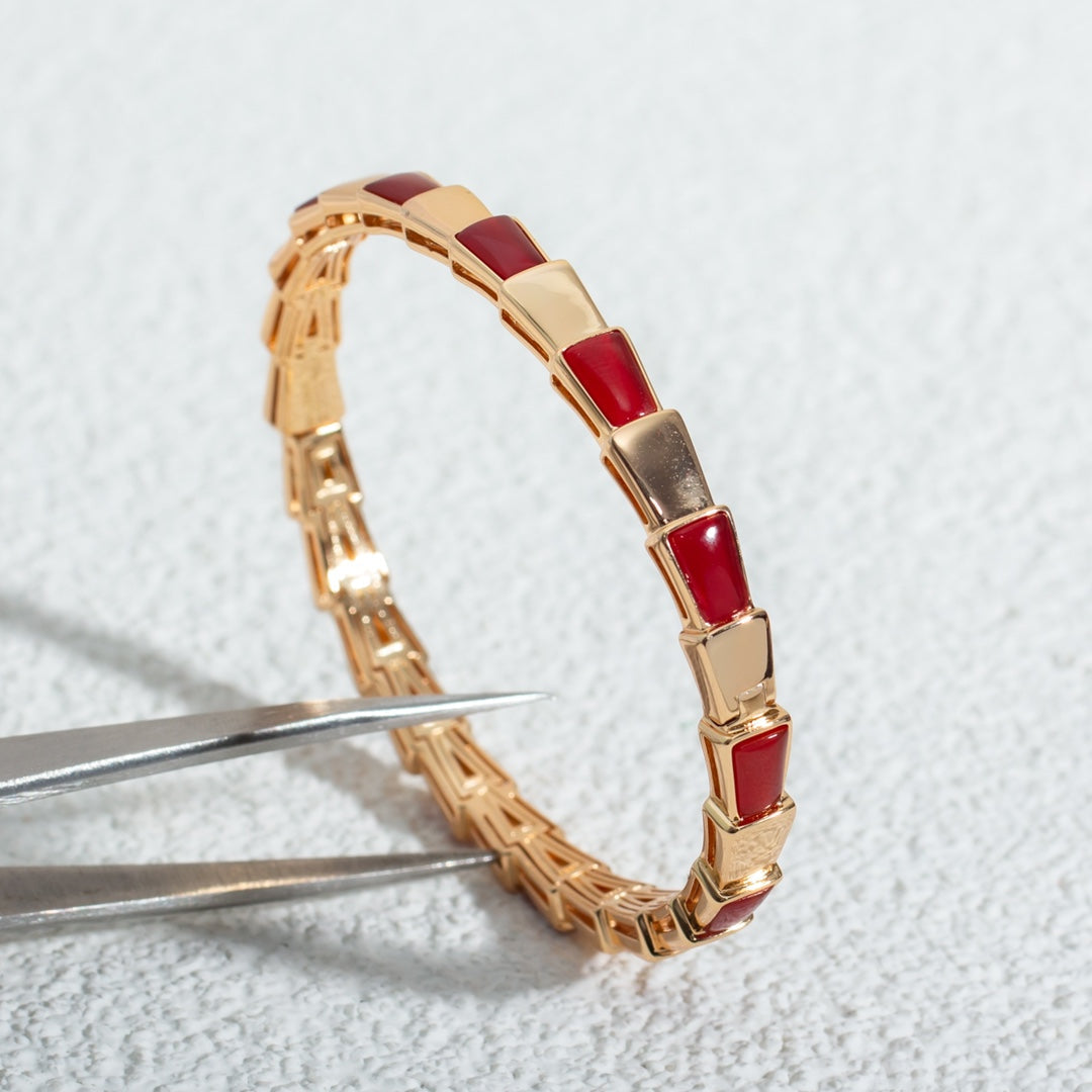 [Perla Lux]SERPENTI BRACELET PINK GOLD RUBELLITE