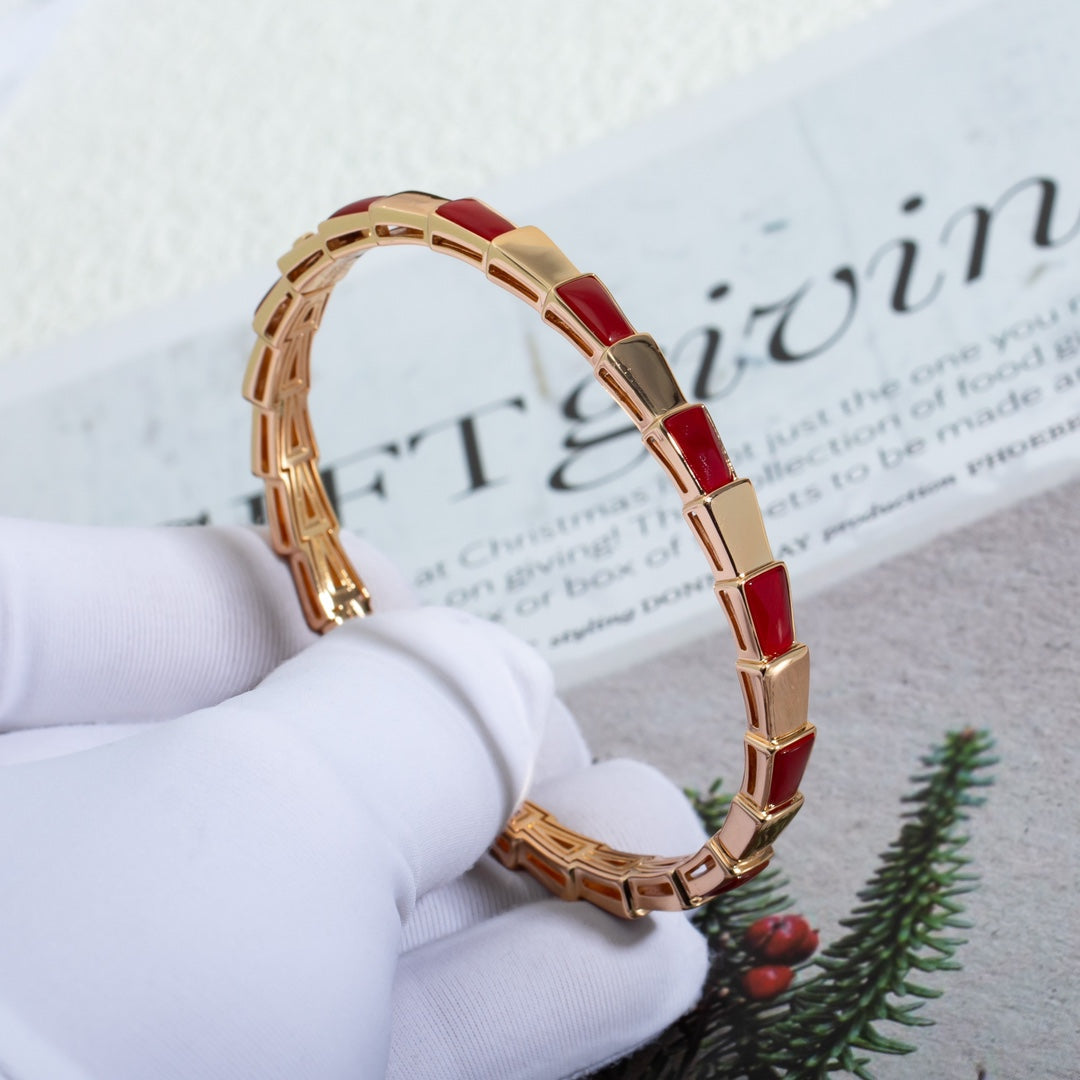 [Perla Lux]SERPENTI BRACELET PINK GOLD RUBELLITE