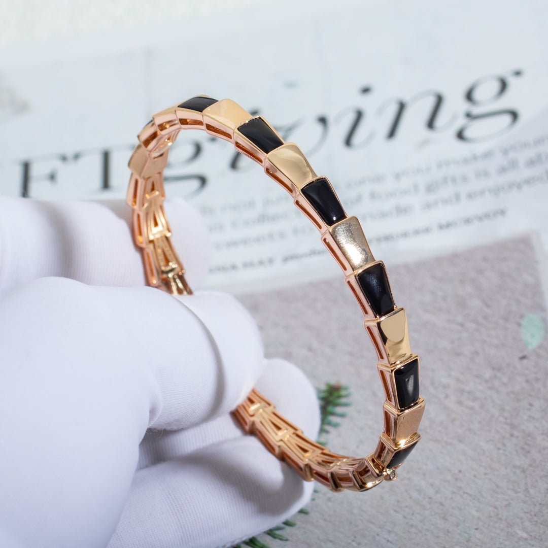 [Perla Lux]SERPENTI BRACELET PINK GOLD ONYX