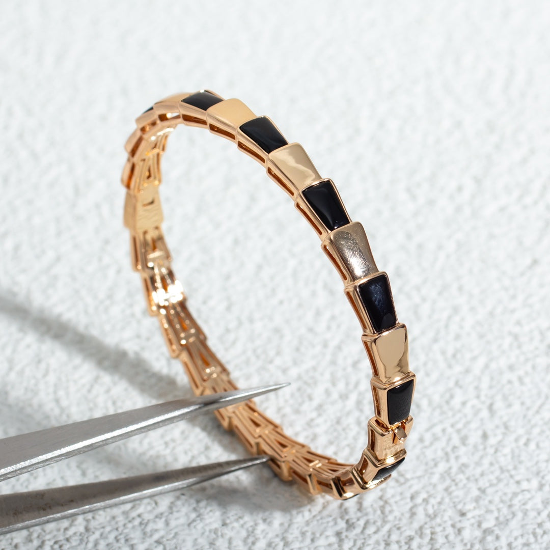 [Perla Lux]SERPENTI BRACELET PINK GOLD ONYX