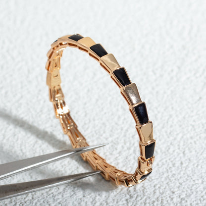 [Perla Lux]SERPENTI BRACELET PINK GOLD ONYX