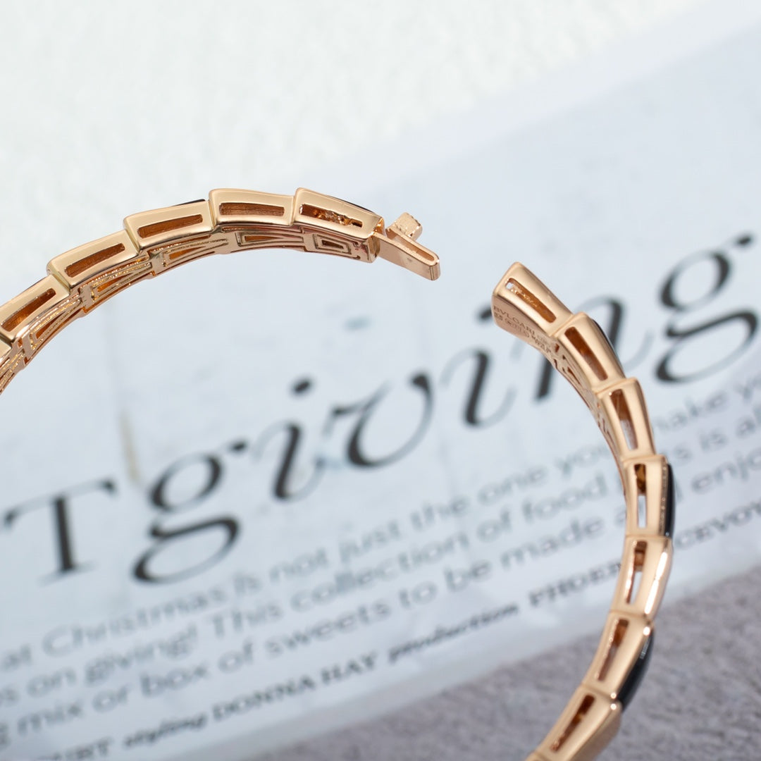 [Perla Lux]SERPENTI BRACELET PINK GOLD ONYX