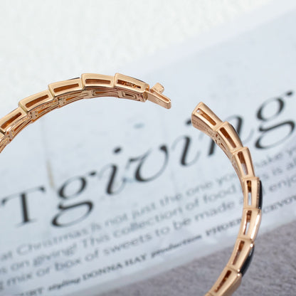 [Perla Lux]SERPENTI BRACELET PINK GOLD ONYX
