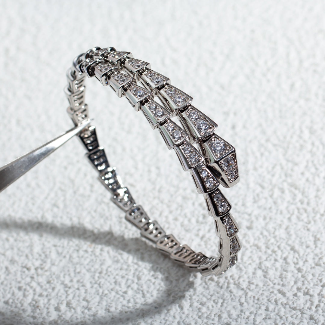 [Perla Lux]SERPENTI BRACELET 6MM SILVER DIAMOND
