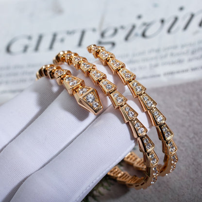 [Perla Lux]SERPENTI BRACELET PINK GOLD DIAMOND DOUBLE ROW