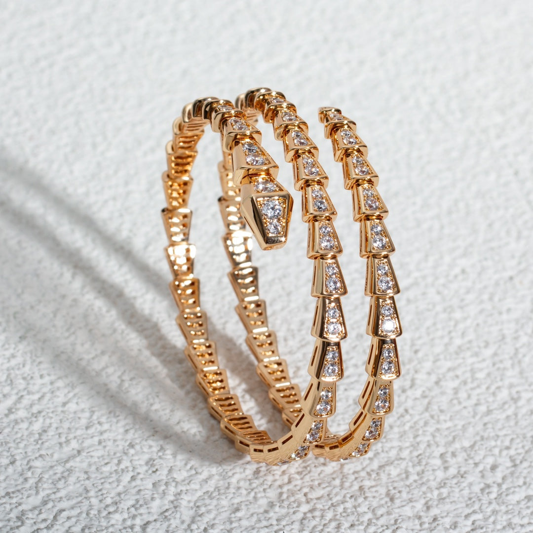 [Perla Lux]SERPENTI BRACELET PINK GOLD DIAMOND DOUBLE ROW