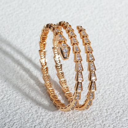 [Perla Lux]SERPENTI BRACELET PINK GOLD DIAMOND DOUBLE ROW