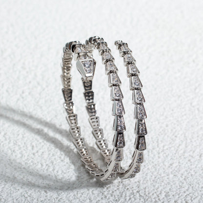 [Perla Lux]SERPENTI BRACELET SILVER DIAMOND DOUBLE ROW