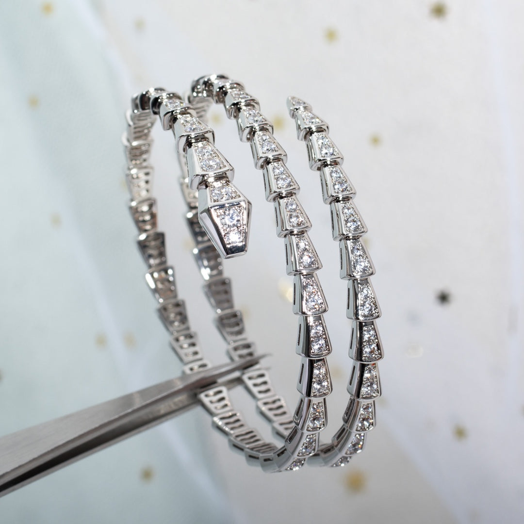 [Perla Lux]SERPENTI BRACELET SILVER DIAMOND DOUBLE ROW