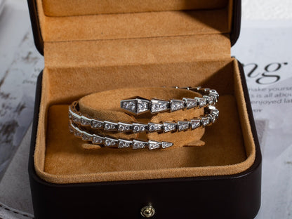 [Perla Lux]SERPENTI BRACELET SILVER DIAMOND DOUBLE ROW
