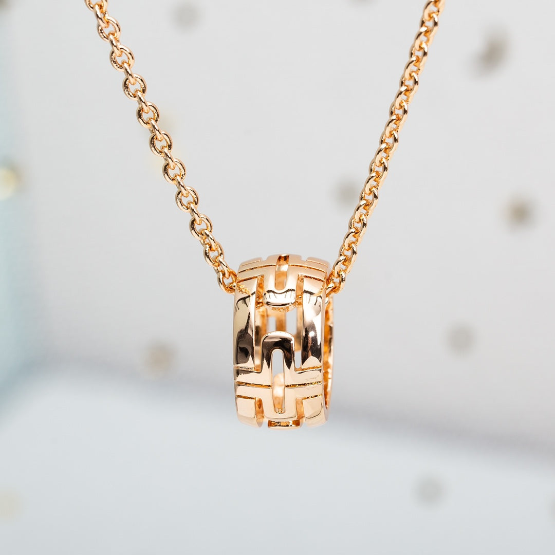 [Perla Lux]PARENTESI NECKLACE PINK GOLD