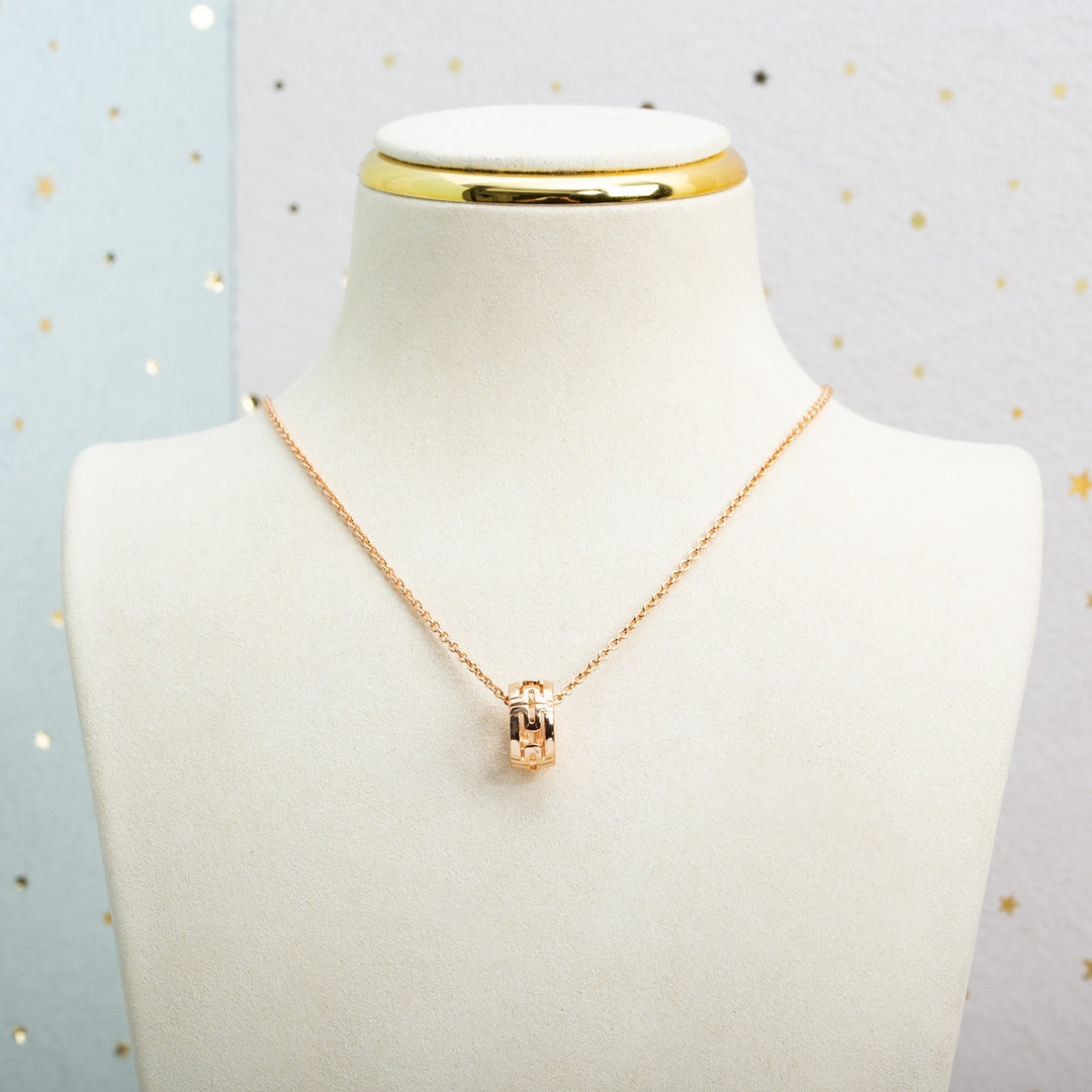 [Perla Lux]PARENTESI NECKLACE PINK GOLD