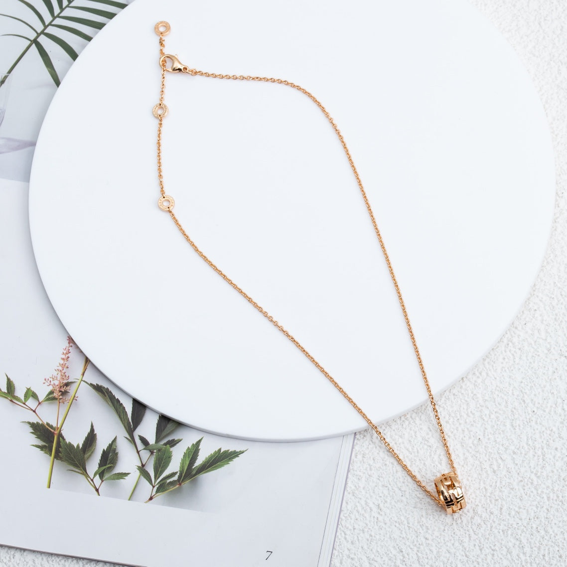 [Perla Lux]PARENTESI NECKLACE PINK GOLD