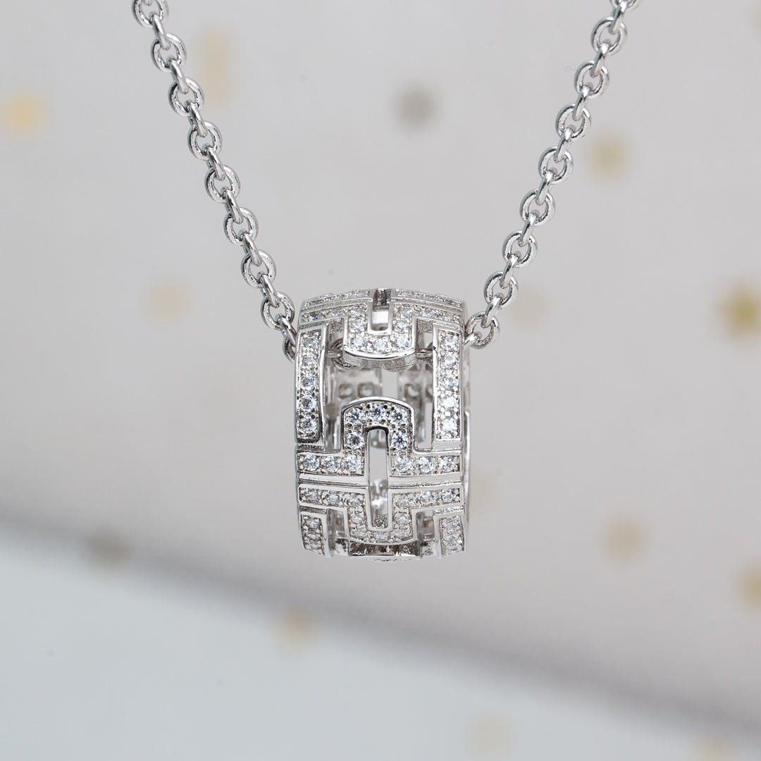 [Perla Lux]PARENTESI NECKLACE SILVER DIAMOND