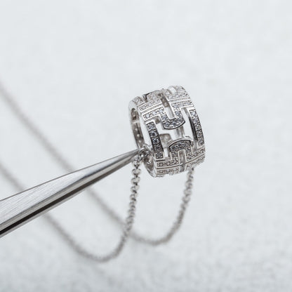 [Perla Lux]PARENTESI NECKLACE SILVER DIAMOND