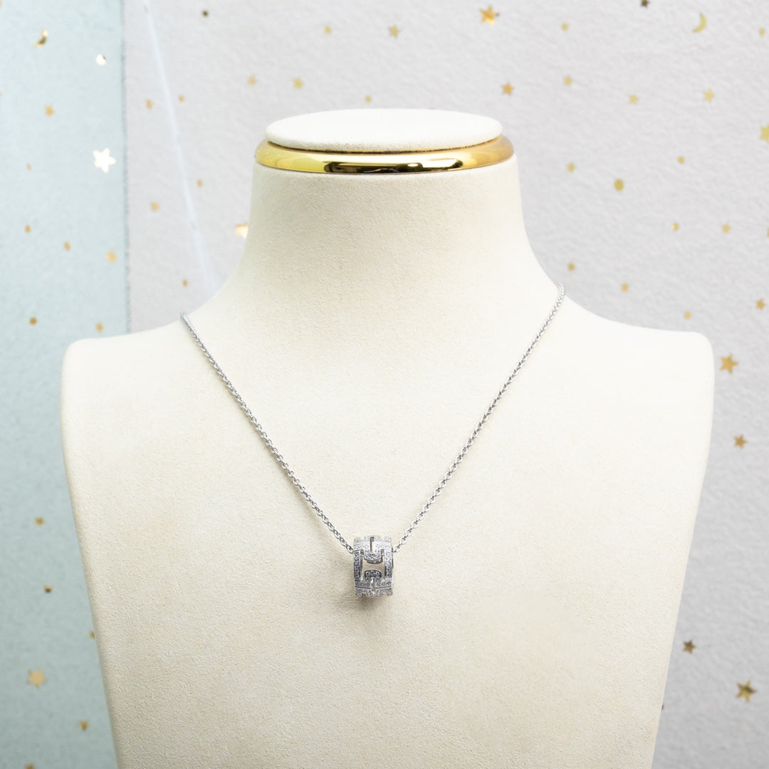 [Perla Lux]PARENTESI NECKLACE SILVER DIAMOND